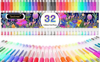 Glitter Gel Pens, 32-Color Neon Glitter Pens Fine Tip Art Markers Set